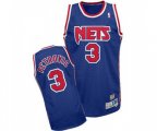 Brooklyn Nets #3 Drazen Petrovic Authentic Blue Throwback Basketball Jersey