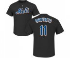 New York Mets #11 Jose Bautista Black Name & Number T-Shirt