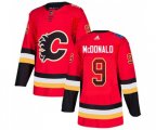 Calgary Flames #9 Lanny McDonald Authentic Red Drift Fashion Hockey Jersey