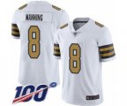 New Orleans Saints #8 Archie Manning Limited White Rush Vapor Untouchable 100th Season Football Jersey
