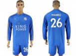 Leicester City #26 Mahrez Home Long Sleeves Soccer Club Jersey