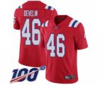 New England Patriots #46 James Develin Red Alternate Vapor Untouchable Limited Player 100th Season Football Jersey