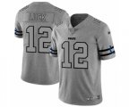 Indianapolis Colts #12 Andrew Luck Limited Gray Team Logo Gridiron Football Jersey