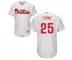 Philadelphia Phillies #25 Jim Thome White Home Flex Base Authentic Collection Baseball Jersey