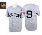 Mitchell and Ness 1939 Boston Red Sox #9 Ted Williams Replica Grey Throwback Baseball Jersey