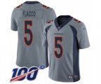 Denver Broncos #5 Joe Flacco Limited Silver Inverted Legend 100th Season Football Jersey