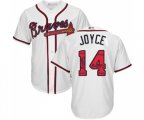 Atlanta Braves #14 Matt Joyce Authentic White Team Logo Fashion Cool Base Baseball Jersey