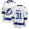 Tampa Bay Lightning #31 Peter Budaj Fanatics Branded White Away Breakaway NHL Jersey