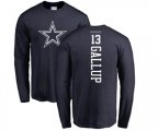 Dallas Cowboys #13 Michael Gallup Navy Blue Backer Long Sleeve T-Shirt