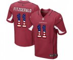 Arizona Cardinals #11 Larry Fitzgerald Elite Red Home USA Flag Fashion Football Jersey