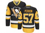 Reebok Pittsburgh Penguins #57 David Perron Authentic Black Gold Third NHL Jersey