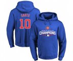 Chicago Cubs #10 Ron Santo Royal 2016 World Series Champions Walk Pullover Hoodie