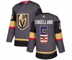 Vegas Golden Knights #5 Deryk Engelland Authentic Gray USA Flag Fashion NHL Jersey