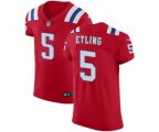 New England Patriots #5 Danny Etling Red Alternate Vapor Untouchable Elite Player Football Jersey