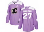 Adidas Calgary Flames #27 Dougie Hamilton Purple Authentic Fights Cancer Stitched NHL Jersey