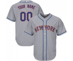New York Mets Customized Replica Grey Road Cool Base Baseball Jersey