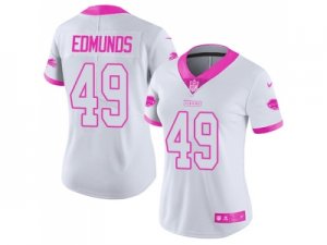 Women Buffalo Bills #49 Tremaine Edmunds White Pink Stitched NFL Limited Rush Fashion Jersey
