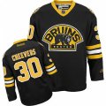 Boston Bruins #30 Gerry Cheevers Premier Black Third NHL Jersey