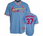 St. Louis Cardinals #37 Keith Hernandez Authentic Blue Cooperstown Throwback Baseball Jersey