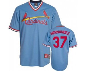 St. Louis Cardinals #37 Keith Hernandez Authentic Blue Cooperstown Throwback Baseball Jersey