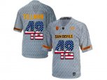 2016 US Flag Fashion Men's Arizona State Sun Devils Pat Tillman #42 Desert Fuel College Football Jersey - Grey