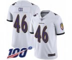 Baltimore Ravens #46 Morgan Cox White Vapor Untouchable Limited Player 100th Season Football Jersey