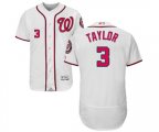 Washington Nationals #3 Michael Taylor White Home Flex Base Authentic Collection Baseball Jersey