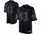 Pittsburgh Steelers #43 Troy Polamalu Black Drenched Limited Football Jersey