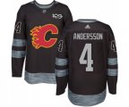 Calgary Flames #4 Rasmus Andersson Authentic Black 1917-2017 100th Anniversary Hockey Jersey