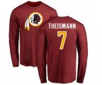 Washington Redskins #7 Joe Theismann Maroon Name & Number Logo Long Sleeve T-Shirt
