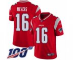 New England Patriots #16 Jakobi Meyers Limited Red Inverted Legend 100th Season Football Jersey