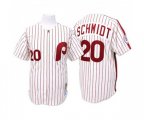 Philadelphia Phillies #20 Mike Schmidt Replica White Red Strip Throwback Baseball Jersey