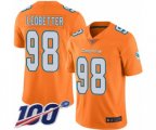 Miami Dolphins #98 Jonathan Ledbetter Limited Orange Rush Vapor Untouchable 100th Season Football Jersey