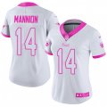 Women Los Angeles Rams #14 Sean Mannion Limited White Pink Rush Fashion NFL Jersey