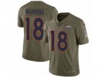 Denver Broncos #18 Peyton Manning Limited Olive 2017 Salute to Service NFL Jersey