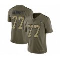 New England Patriots #77 Michael Bennett Limited Olive Camo 2017 Salute to Service Football Jersey