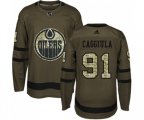 Edmonton Oilers #91 Drake Caggiula Authentic Green Salute to Service NHL Jersey