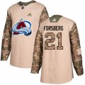 Colorado Avalanche #21 Peter Forsberg Authentic Camo Veterans Day Practice NHL Jersey