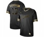 Washington Nationals #17 Andrew Stevenson Authentic Black Gold Fashion Baseball Jersey