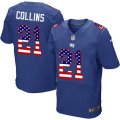 New York Giants #21 Landon Collins Elite Royal Blue Home USA Flag Fashion NFL Jersey