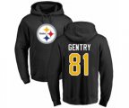 Pittsburgh Steelers #81 Zach Gentry Black Name & Number Logo Pullover Hoodie