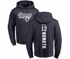 Los Angeles Rams #12 Joe Namath Navy Blue Backer Pullover Hoodie