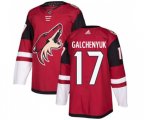 Arizona Coyotes #17 Alex Galchenyuk Authentic Burgundy Red Home Hockey Jersey