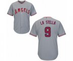 Los Angeles Angels of Anaheim #9 Tommy La Stella Replica Grey Road Cool Base Baseball Jersey