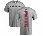 Atlanta Falcons #70 Jake Matthews Ash Backer T-Shirt