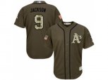 Oakland Athletics #9 Reggie Jackson Green Salute to Service Stitched Baseball Jersey
