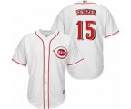 Cincinnati Reds #15 Nick Senzel Replica White Home Cool Base Baseball Jersey