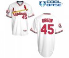 St. Louis Cardinals #45 Bob Gibson Authentic White 1982 Turn Back The Clock Baseball Jersey
