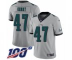 Philadelphia Eagles #47 Nate Gerry Limited Silver Inverted Legend 100th Season Football Jersey