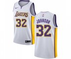 Los Angeles Lakers #32 Magic Johnson Swingman White NBA Jersey - Association Edition